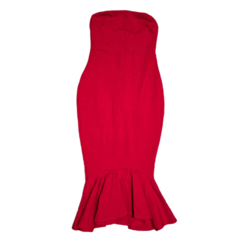 Fashion Nova Elegant Red Strapless Dress